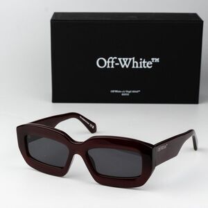 Off-White CHARLOTTE Sunglasses Burgundy Grey Rectangle OERI138 CHARLOTTE 2807